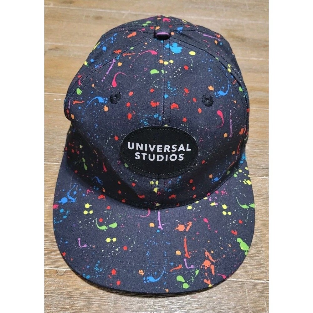 Universal Studios Black Multicolor Splatter Paint Snapback Adjust Hat Cap 2025